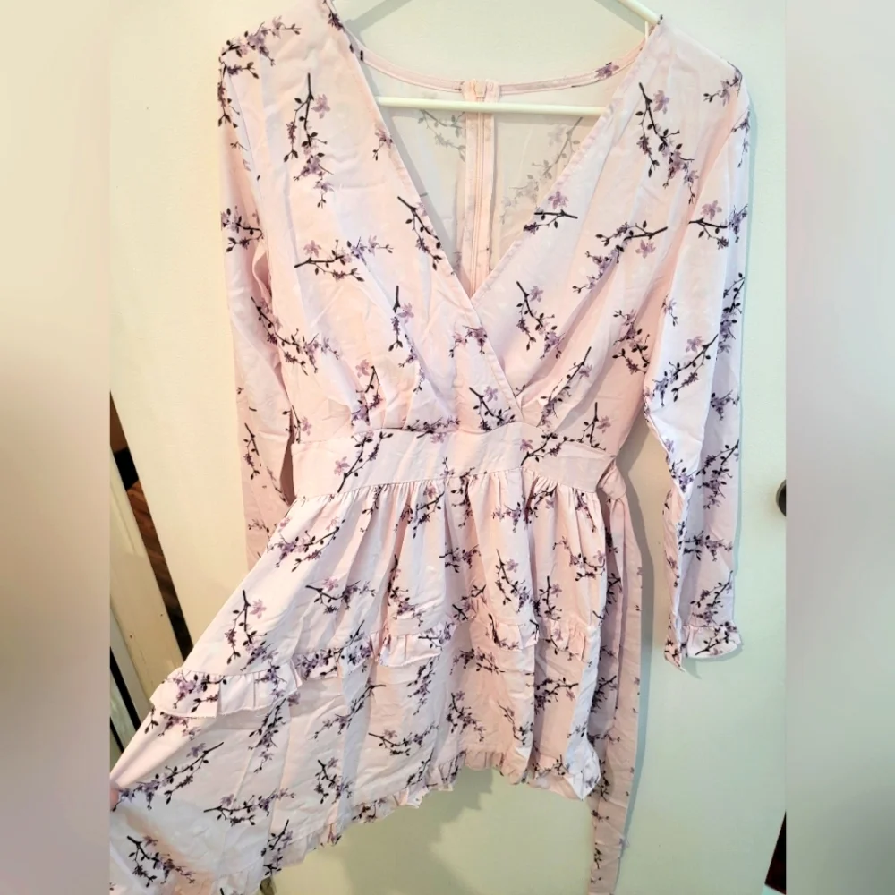✨️Pink Floral Ruffle Dress - Picture 1 of 7